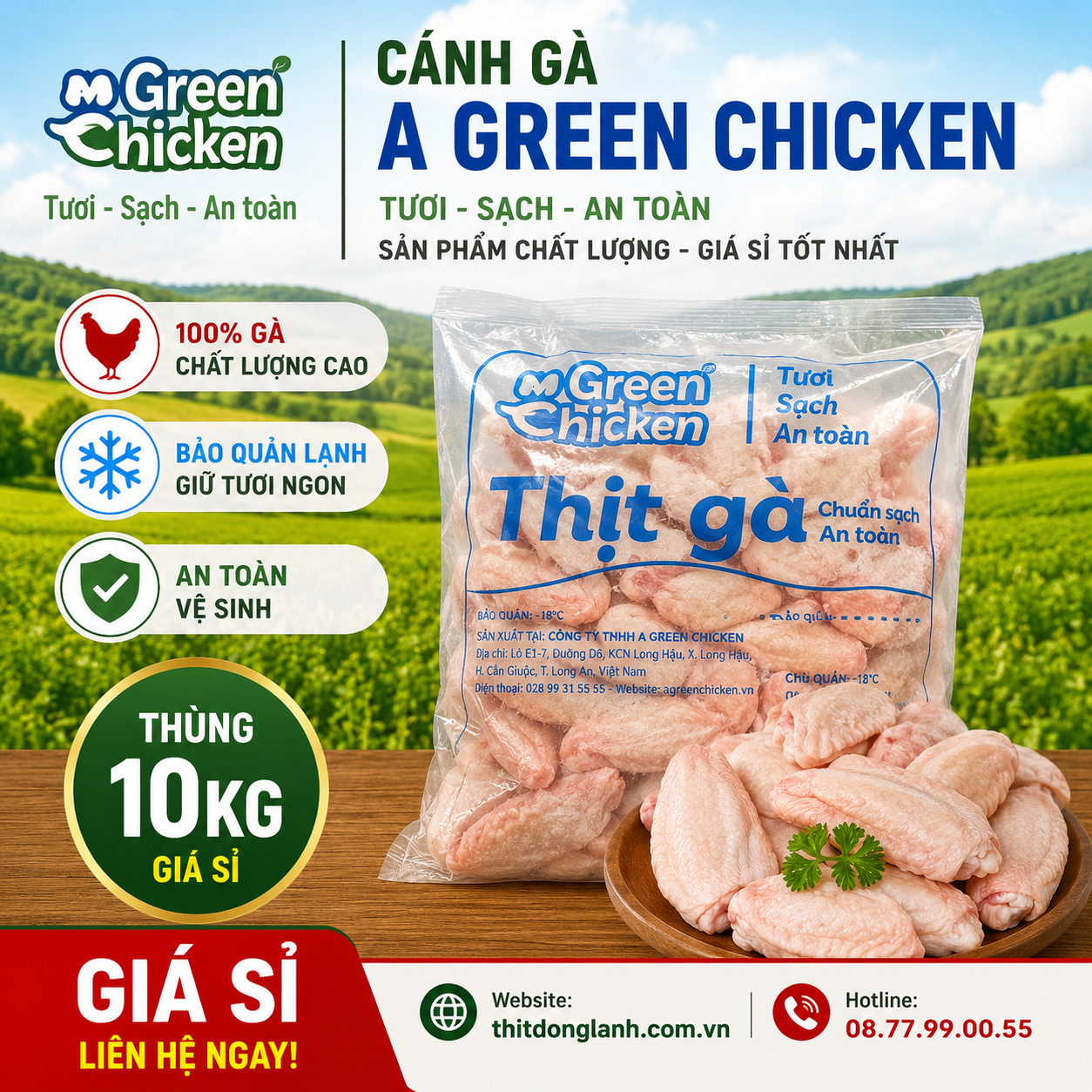 Cánh Gà A Green Chicken Giá Sỉ