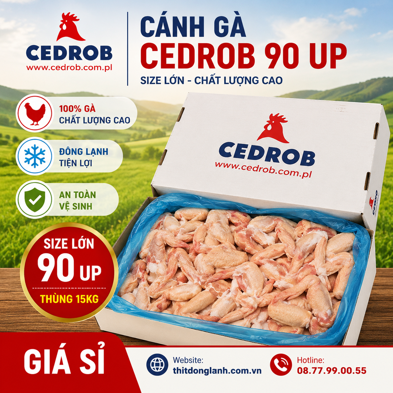 Cánh Gà Cedrob 90 Up Giá Sỉ
