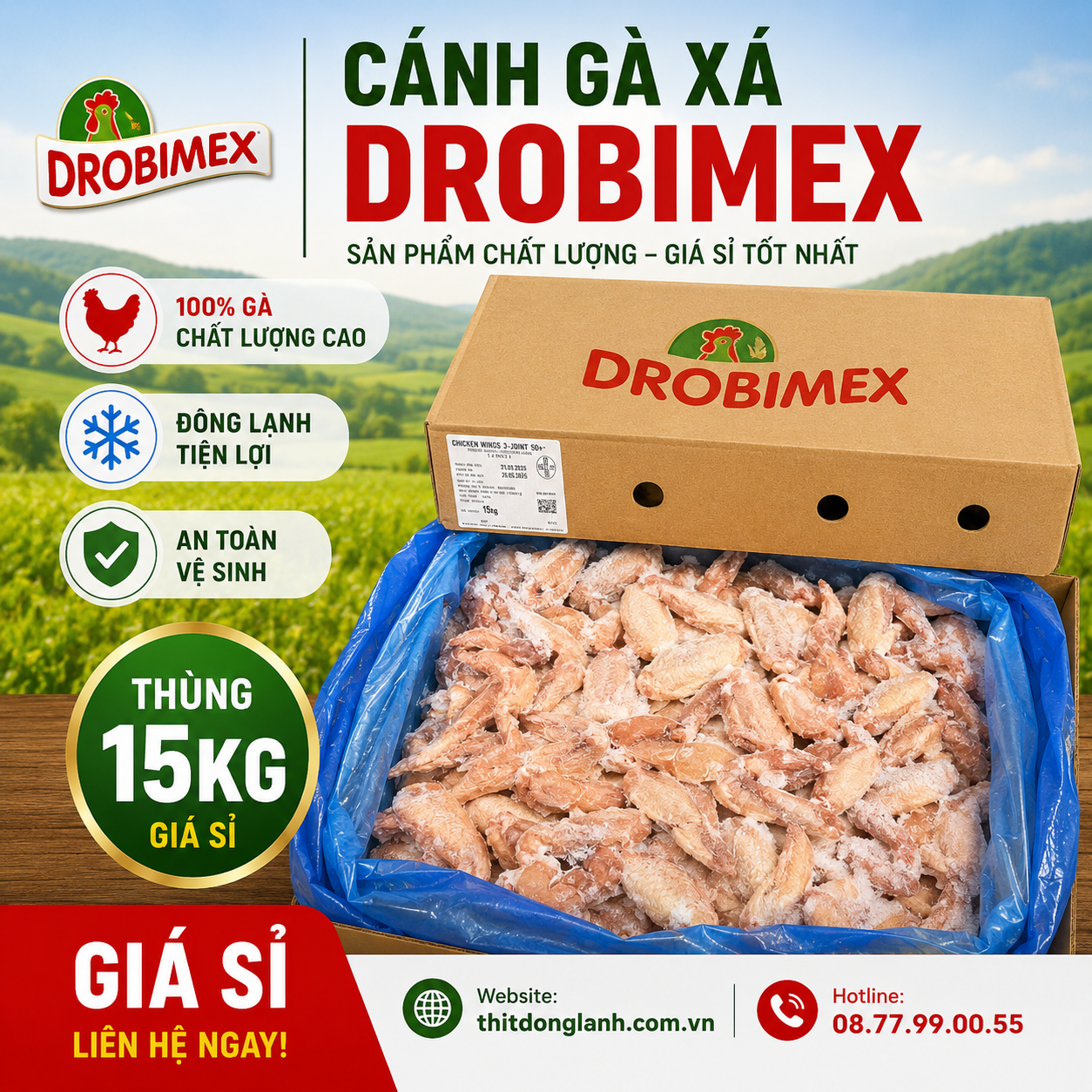 Cánh Gà Xá Drobimex Giá Sỉ