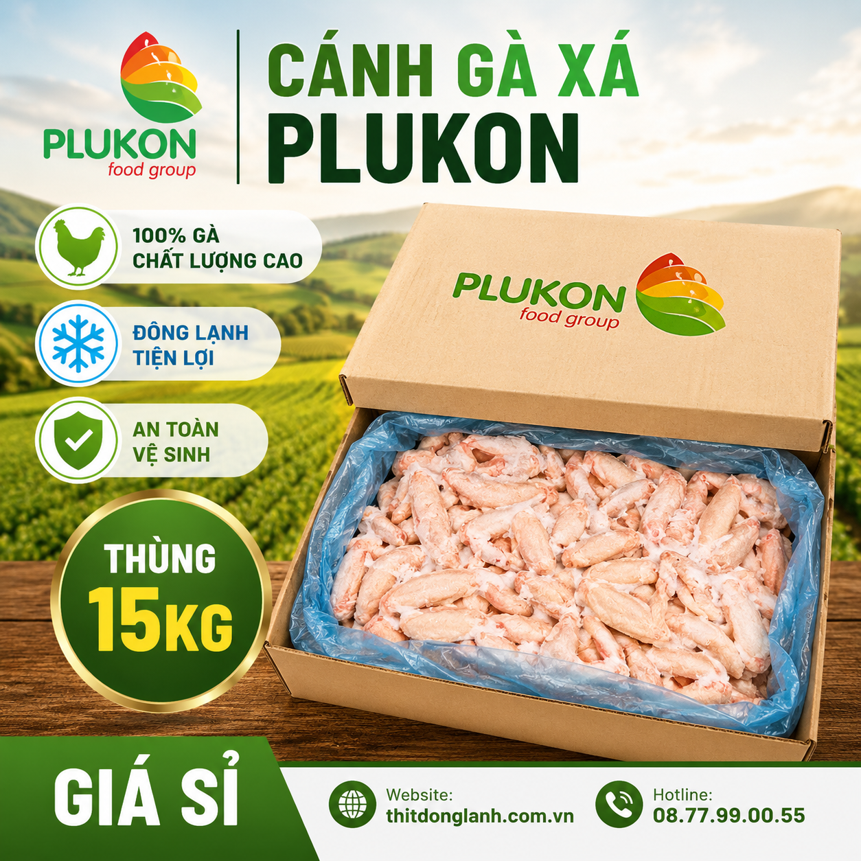 Cánh Gà Xá Plukon Giá Sỉ