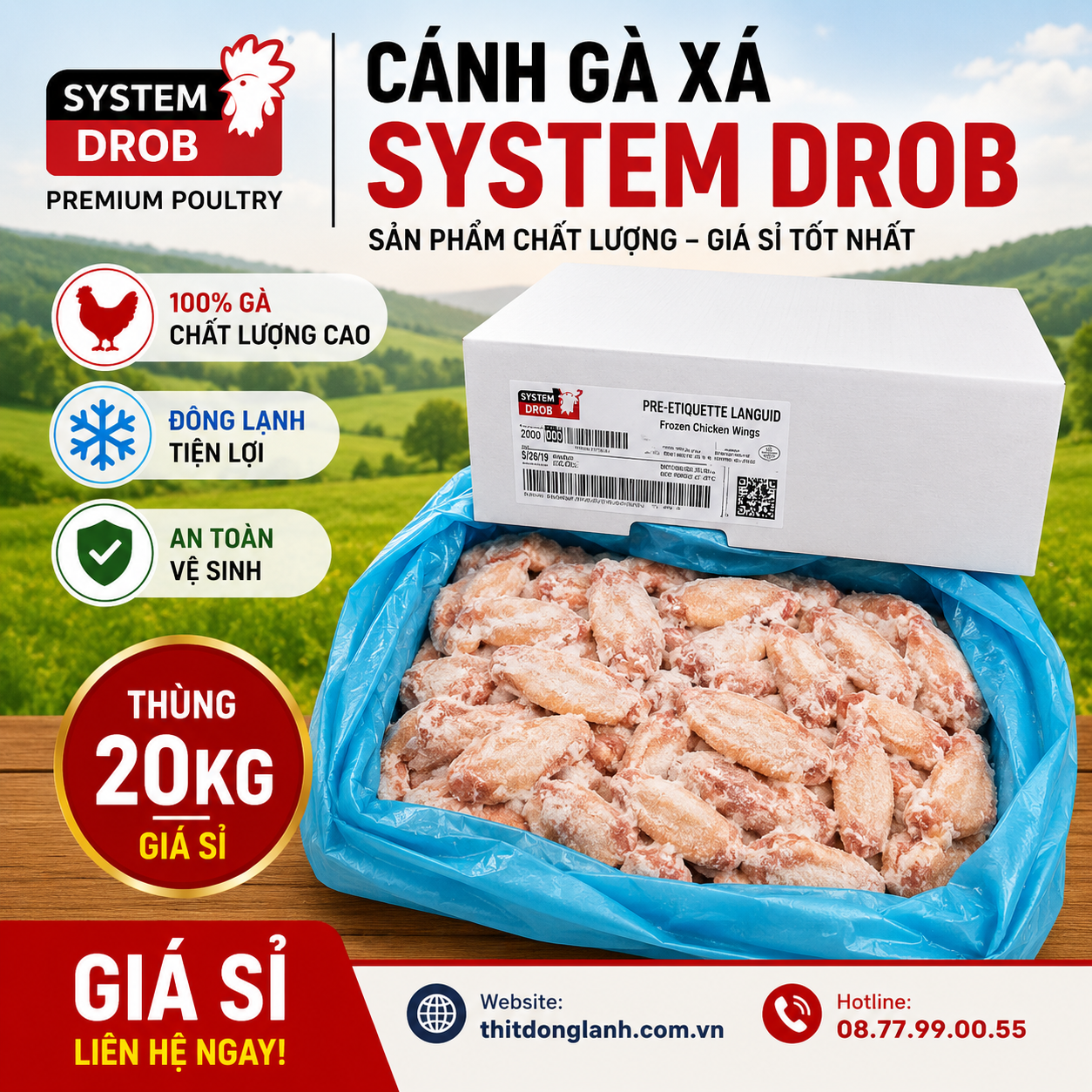 Cánh Gà Xá System Drob Giá Sỉ