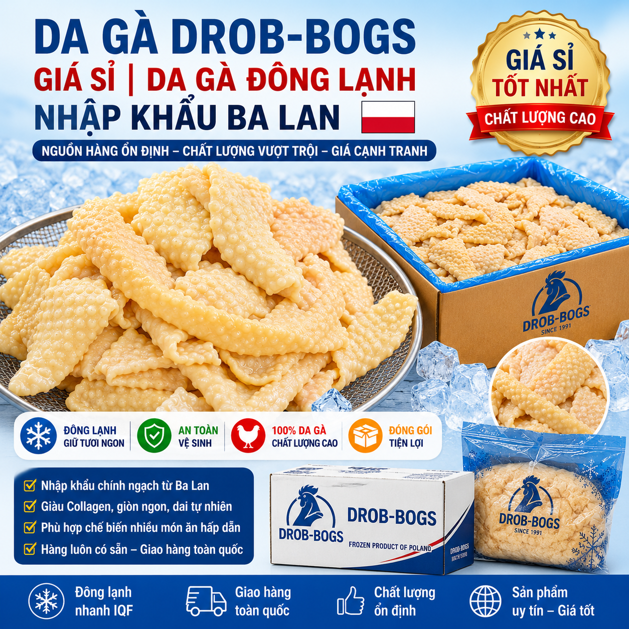 Da Ức Gà Đông Lạnh Giá Sỉ