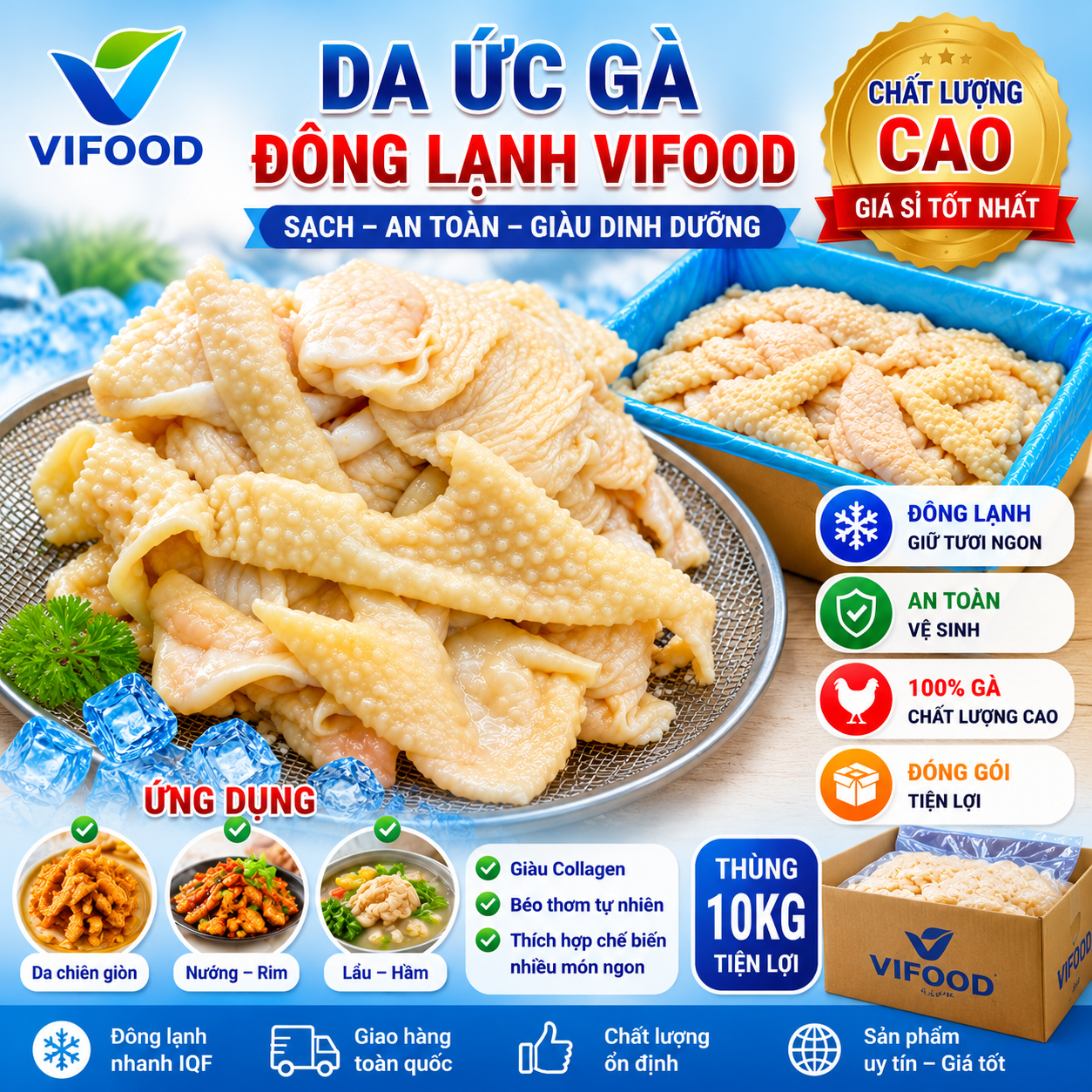 Da Ức Gà Đông Lạnh Giá Sỉ