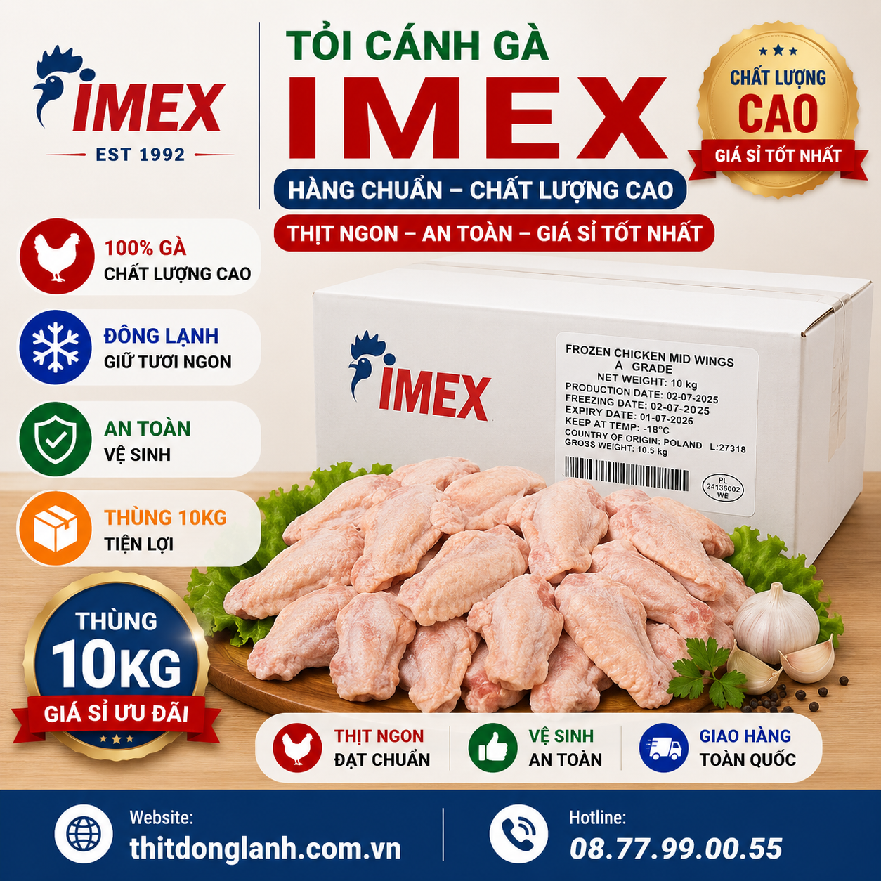 Tỏi Cánh Gà Imex Giá Sỉ